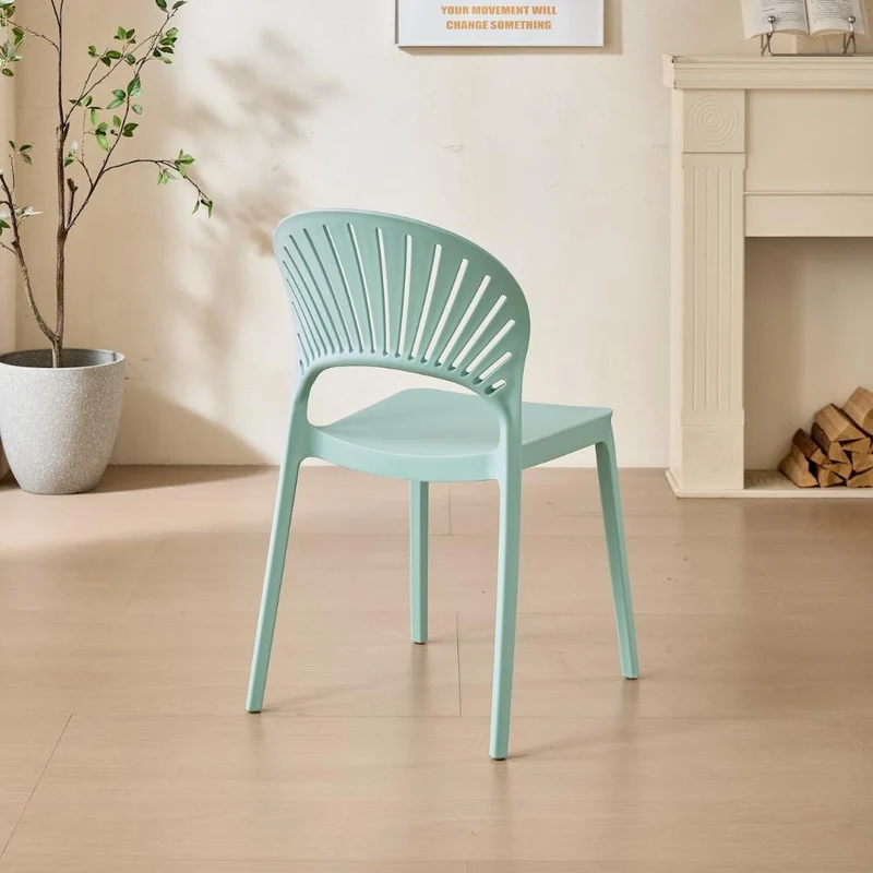 Set de 2 Sillas Paraíso, Color Azul Claro, con Espaldar y Diseño Moderno