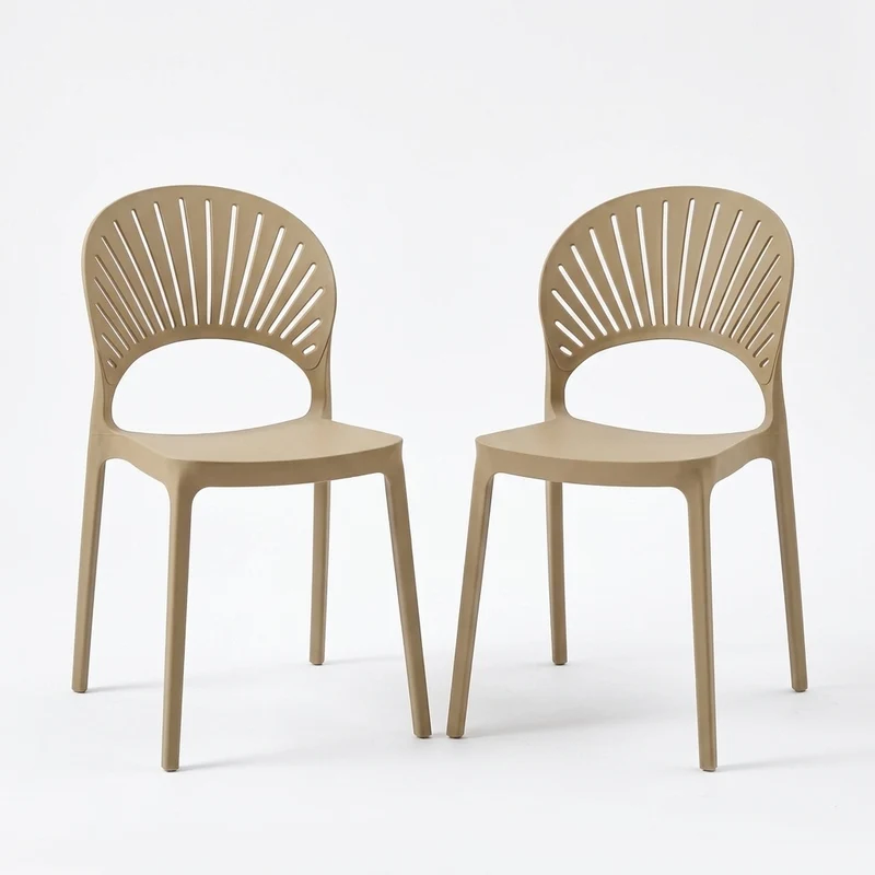 Set de 2 Sillas Paraíso, Color Khaki, con Espaldar y Diseño Moderno
