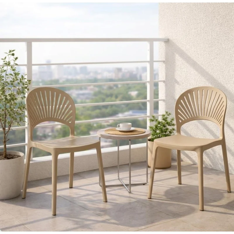 Set de 2 Sillas Paraíso, Color Khaki, con Espaldar y Diseño Moderno