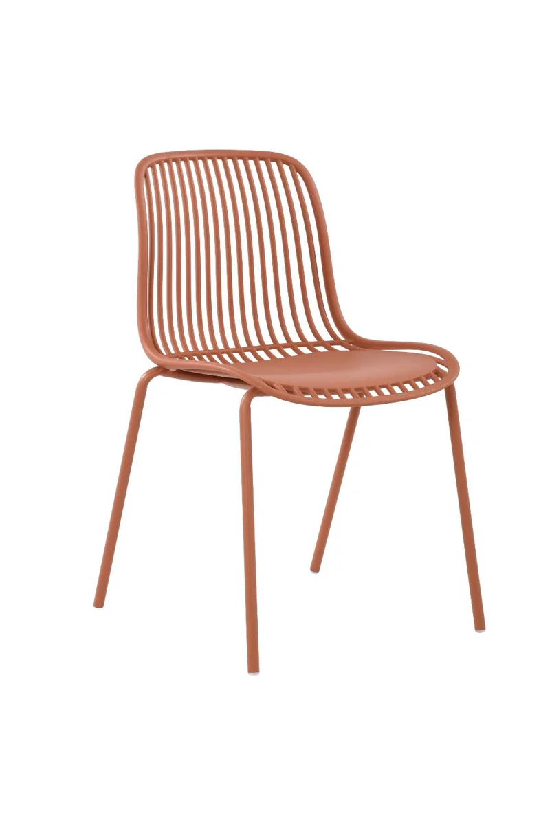 Set de 2 Sillas Barcelona, Color Rojo, con Espaldar en Líneas Diseño Moderno