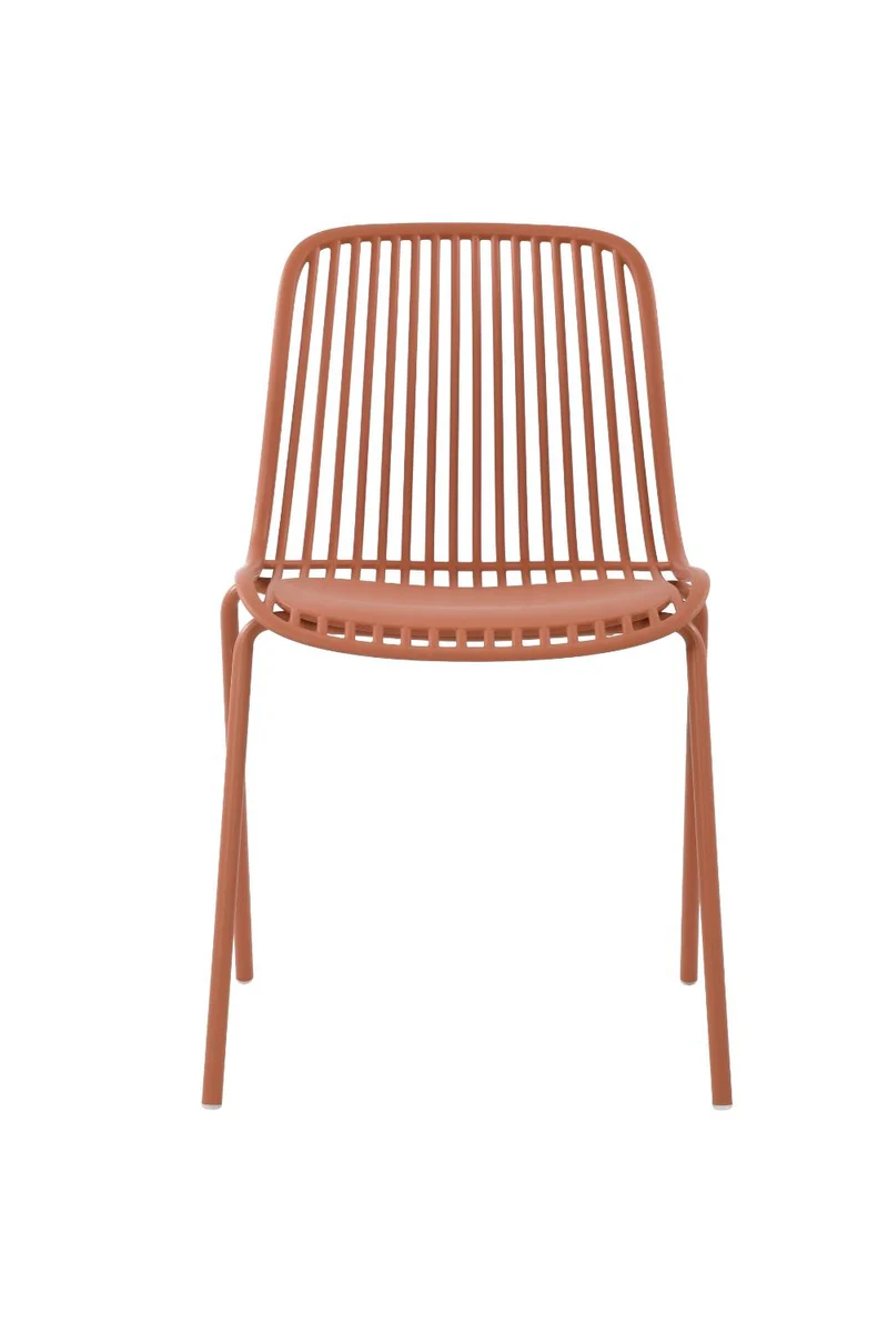 Set de 2 Sillas Barcelona, Color Rojo, con Espaldar en Líneas Diseño Moderno