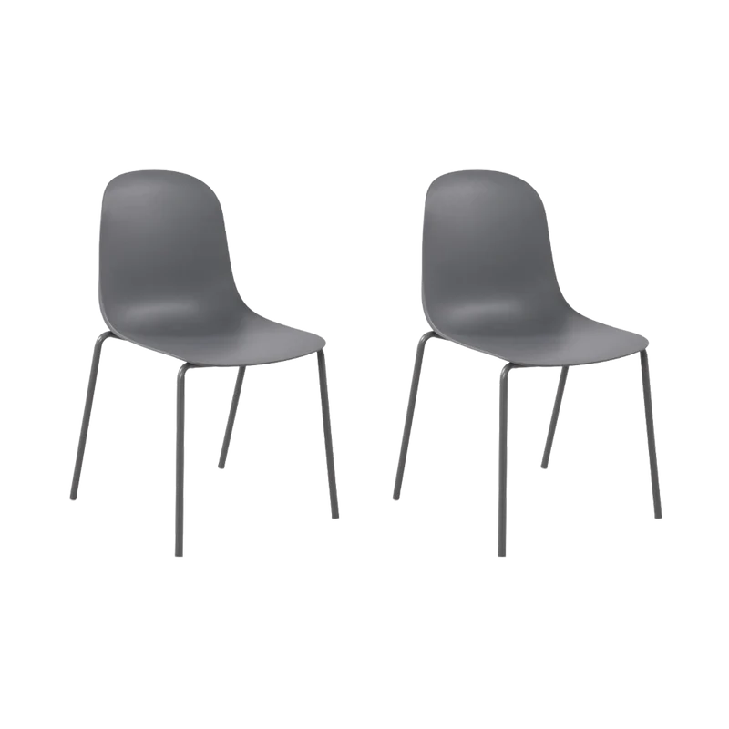 Set de 2 Sillas Aiara, Color Gris Oscuro, Diseño Moderno