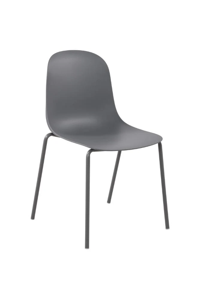 Set de 4 Sillas Aiara, Color Gris Oscuro, Diseño Moderno