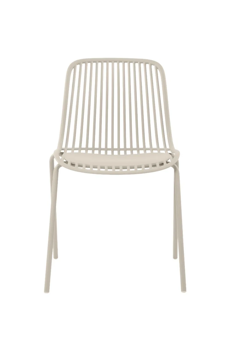 Set de 2 Sillas Barcelona, Color Blanco, con Espaldar en Líneas Diseño Moderno