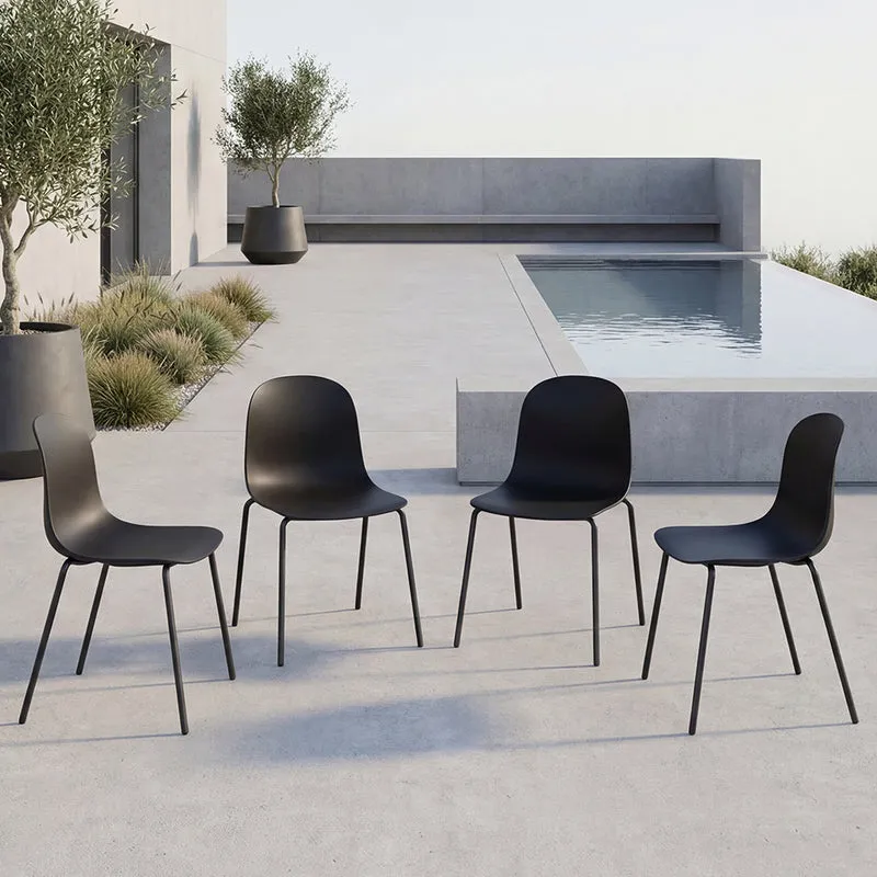 Set de 4 Sillas Aiara, Color Negro, Diseño Moderno