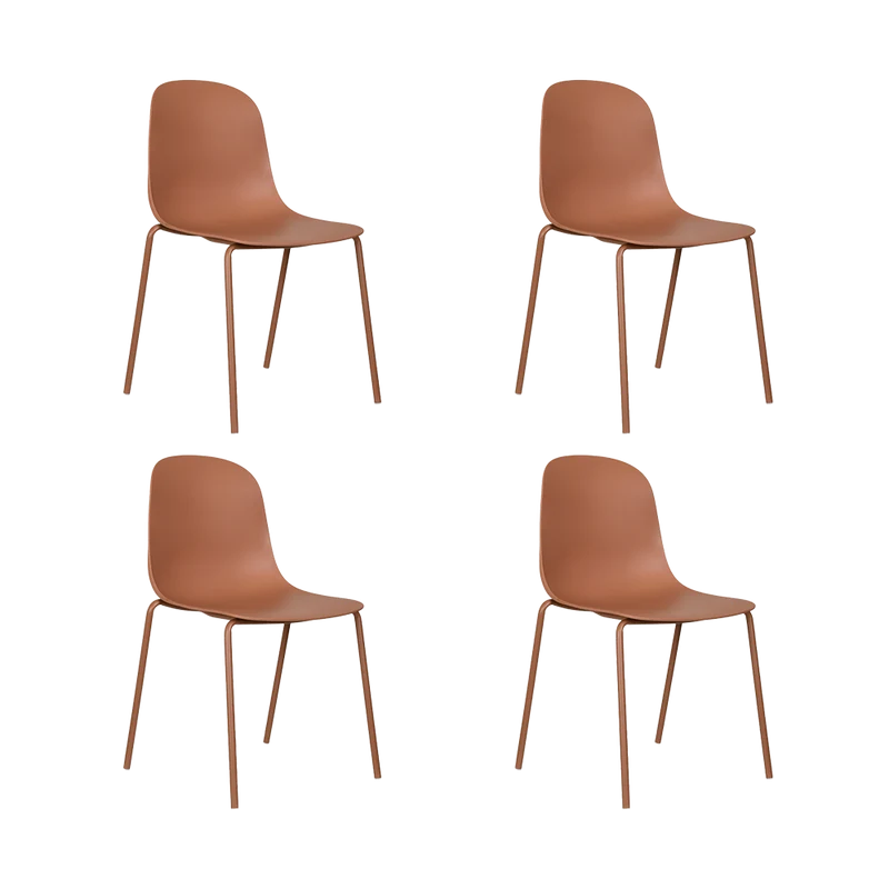 Set de 4 Sillas Aiara, Color Rojo, Diseño Moderno
