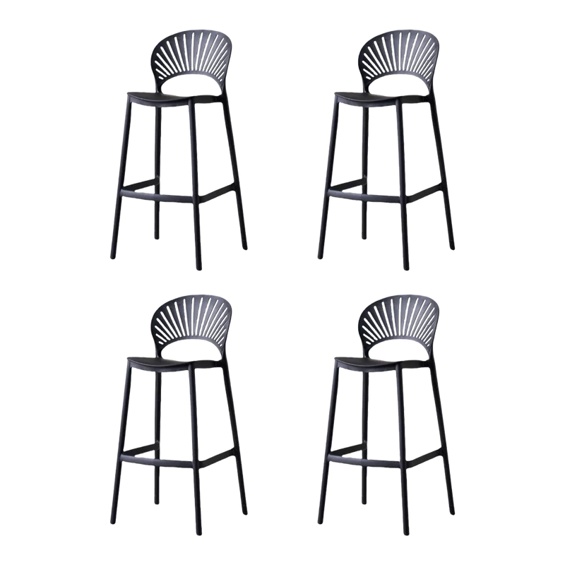 Set de 4 Sillas para Bar Paraíso, Color Negro, Diseño moderno