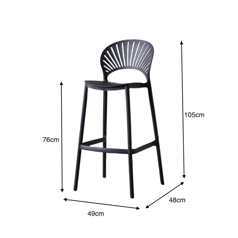 Set de 2 Sillas para Bar Paraíso, Color Negro, Diseño Moderno