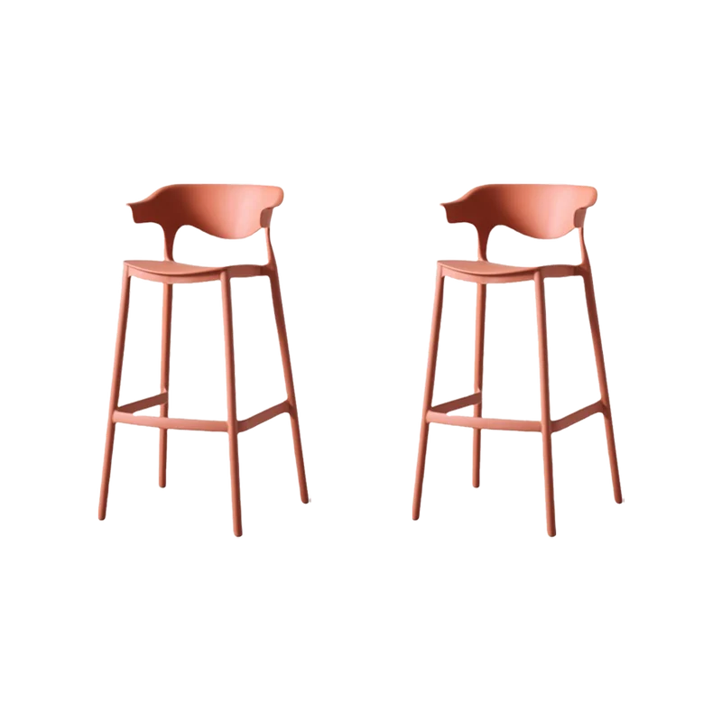 Set de 2 Sillas para Bar Elena, Color Terracota, Diseño Moderno