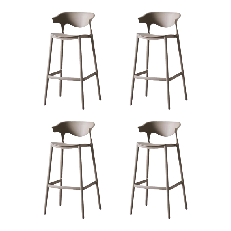 Set de 4 Sillas para Bar Elena, Color Taupe, Diseño Moderno