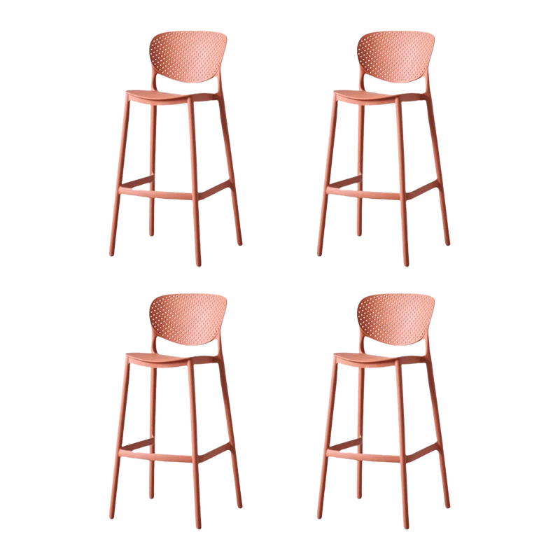 Set de 4 Sillas para Bar Río, Color Terracota, Diseño Moderno