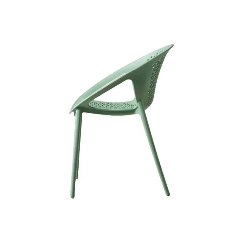 Set de 2 Sillas Selva con Brazos, Color Verde Olivo, con Espaldar