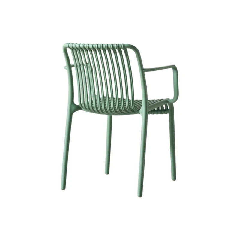 Set de 4 Sillas Terra con Brazos, Color Verde Olivo, con Espaldar