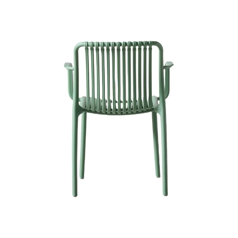 Set de 4 Sillas Terra con Brazos, Color Verde Olivo, con Espaldar