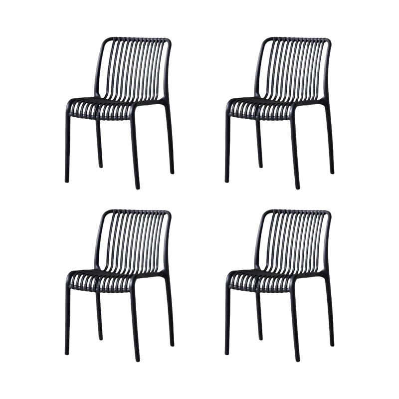 Set de 4 Sillas Terra, Color Negro, con Espaldar