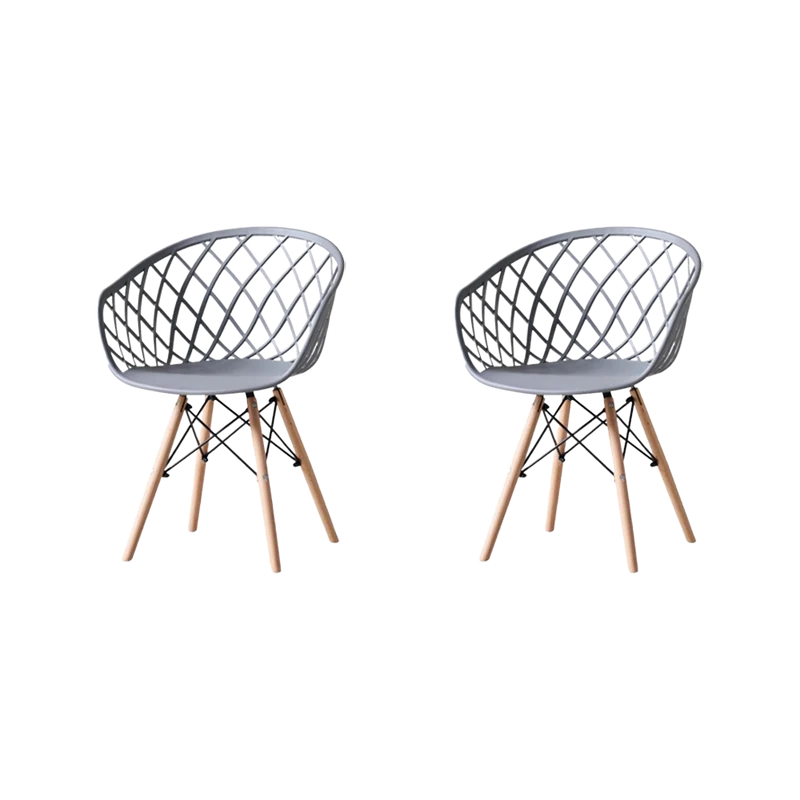 Set de 2 Sillas Oasis con Brazos, Color Gris, con Espaldar