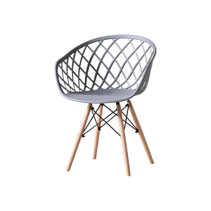 Set de 4 Sillas Oasis con Brazos, Color Gris, con Espaldar