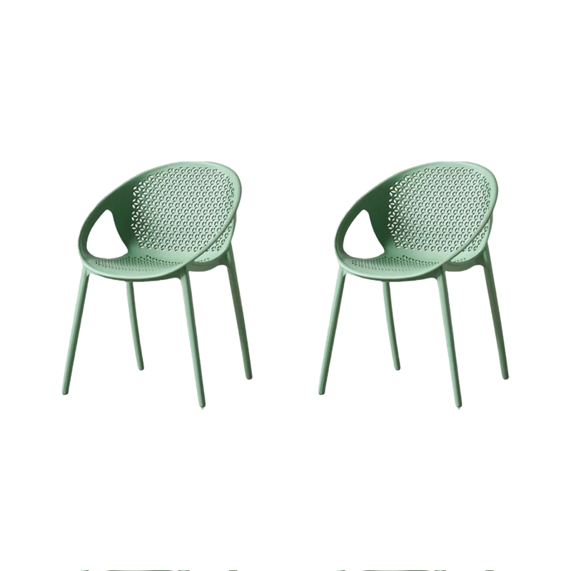 Set de 2 Sillas Selva con Brazos, Color Verde Olivo, con Espaldar