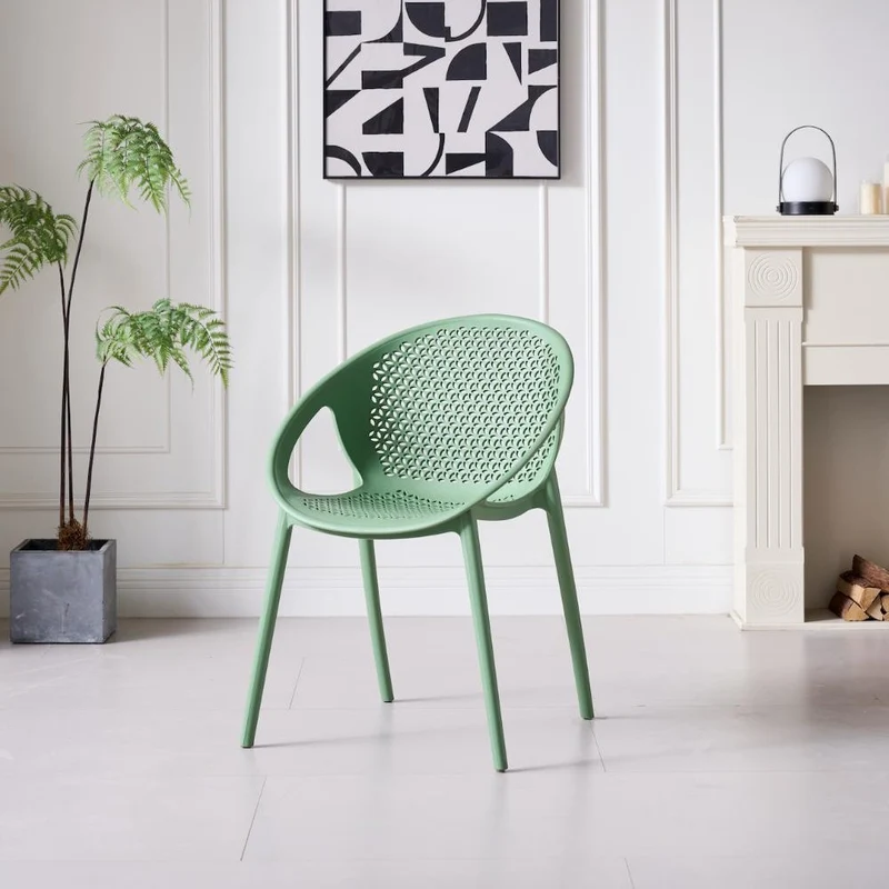 Set de 2 Sillas Selva con Brazos, Color Verde Olivo, con Espaldar