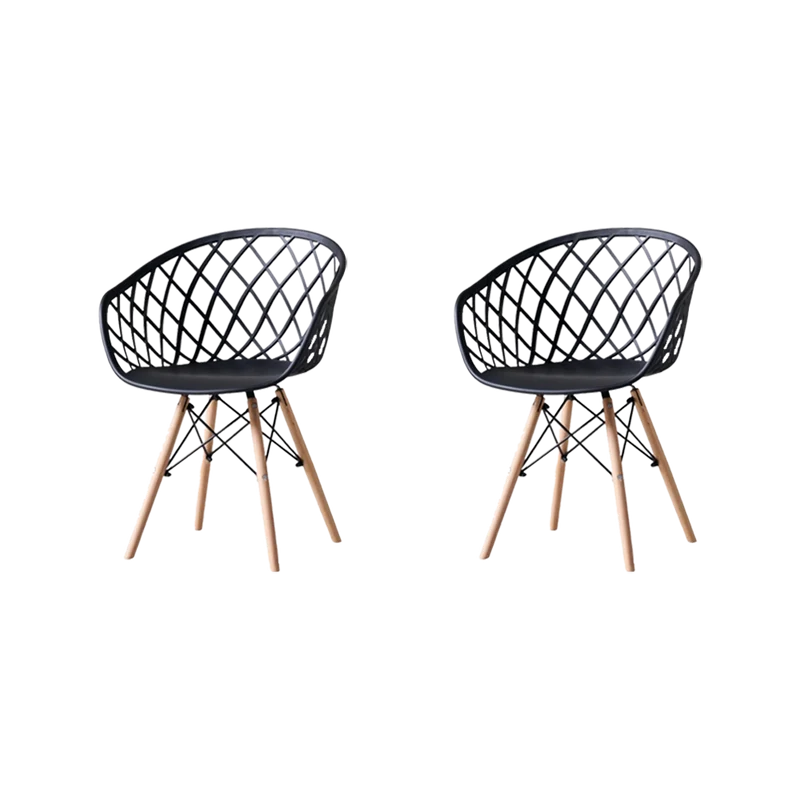 Set de 2 Sillas Oasis con Brazos, Color Negro, con Espaldar