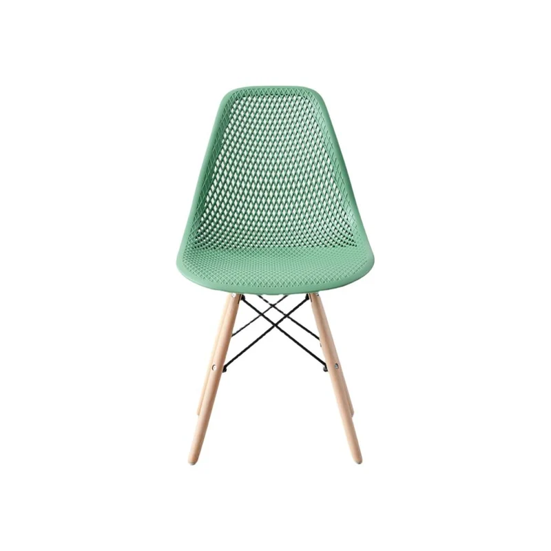 Set de 2 Sillas Aira, Color Verde Oliva, con Espaldar y Patas en Madera