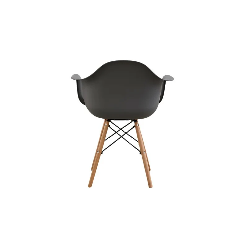 Set de 2 Sillas Eymos, Color Gris Oscuro, con Espaldar y Patas en Madera