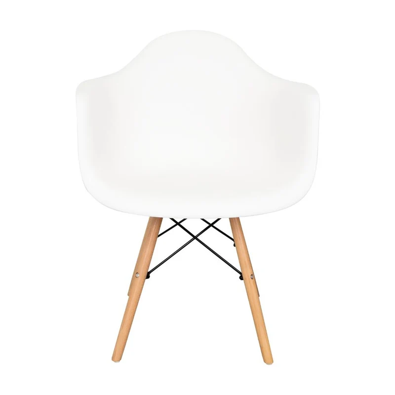Set de 4 Sillas Eymos, Color Blanco, con Espaldar y Patas en Madera