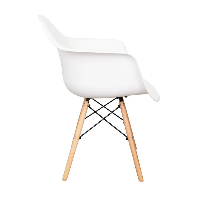 Set de 4 Sillas Eymos, Color Blanco, con Espaldar y Patas en Madera
