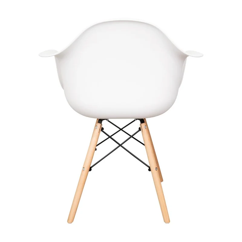 Set de 2 Sillas Eymos, Color Blanco, con Espaldar y Patas en Madera