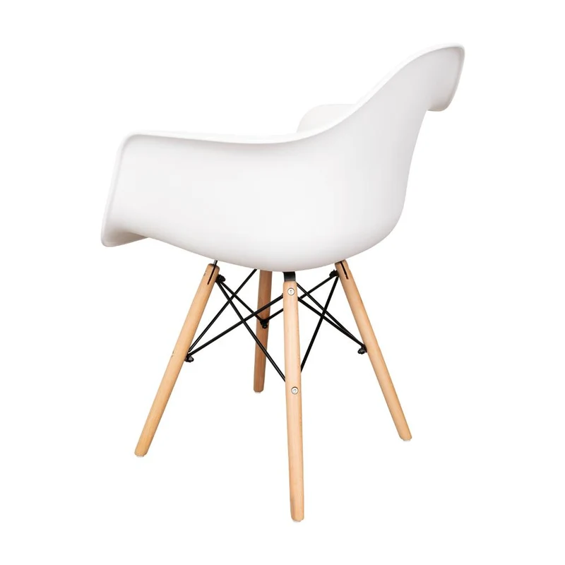 Set de 2 Sillas Eymos, Color Blanco, con Espaldar y Patas en Madera