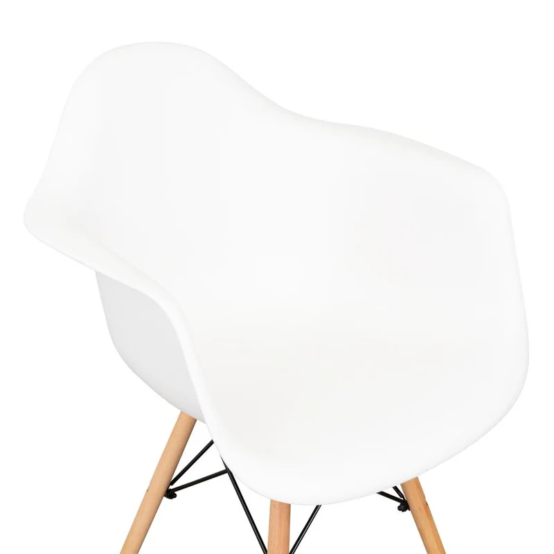 Set de 2 Sillas Eymos, Color Blanco, con Espaldar y Patas en Madera
