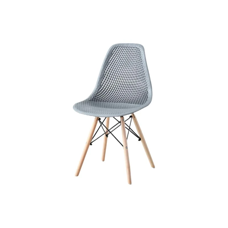 Set de 2 Sillas Aira, Color Gris Oscuro, con Espaldar y Patas en Madera