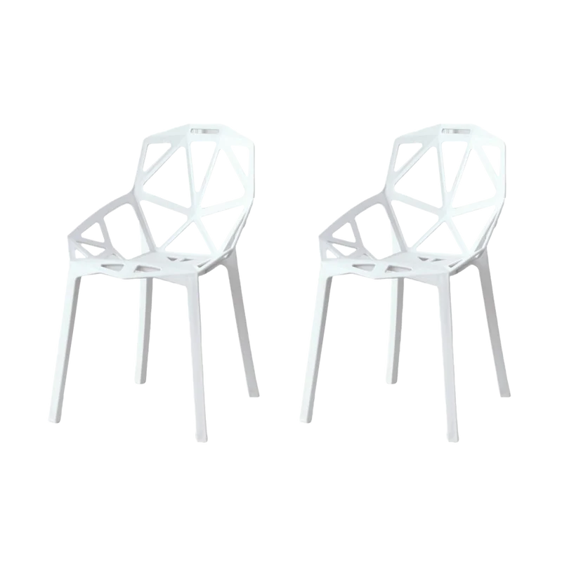 Set de 2 Sillas Roxy, Color Blanco, con Espaldar y Diseño Moderno