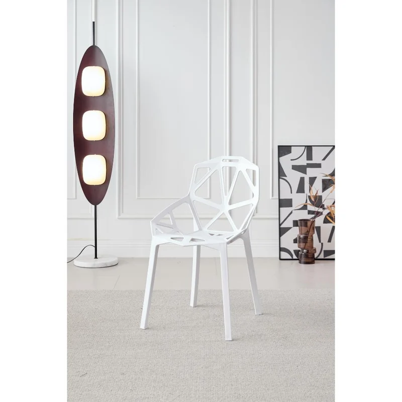 Set de 2 Sillas Roxy, Color Blanco, con Espaldar y Diseño Moderno