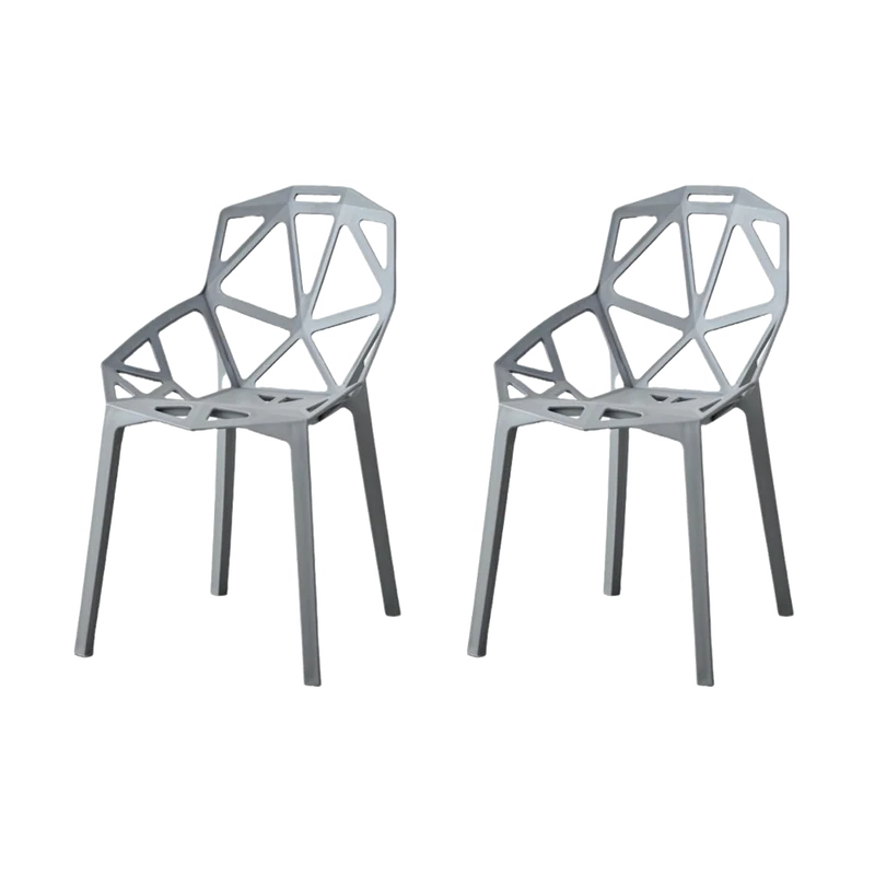 Set de 2 Sillas Roxy, Color Gris Oscuro, con Espaldar y Diseño Moderno
