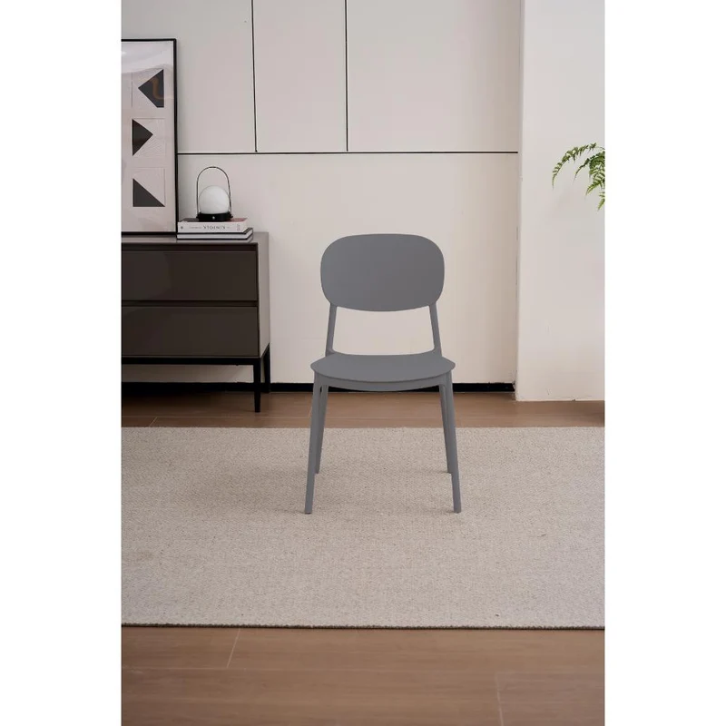 Set de 2 Sillas Milán, Color Gris Oscuro, con Espaldar y Diseño Moderno