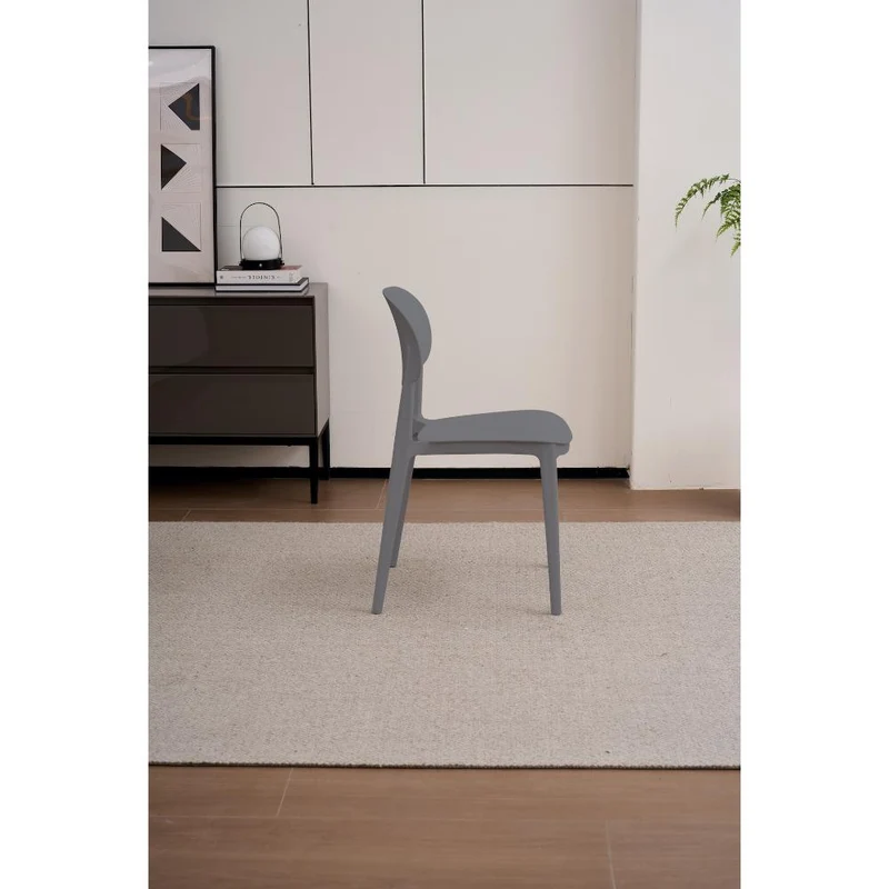 Set de 2 Sillas Milán, Color Gris Oscuro, con Espaldar y Diseño Moderno