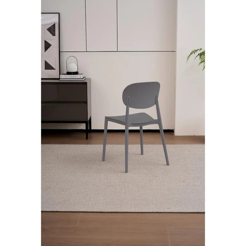 Set de 2 Sillas Milán, Color Gris Oscuro, con Espaldar y Diseño Moderno