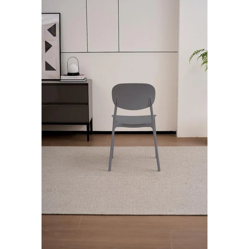 Set de 2 Sillas Milán, Color Gris Oscuro, con Espaldar y Diseño Moderno