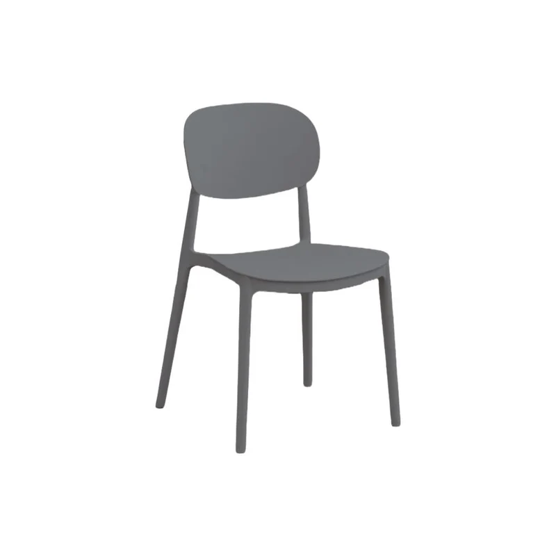 Set de 2 Sillas Milán, Color Gris Oscuro, con Espaldar y Diseño Moderno