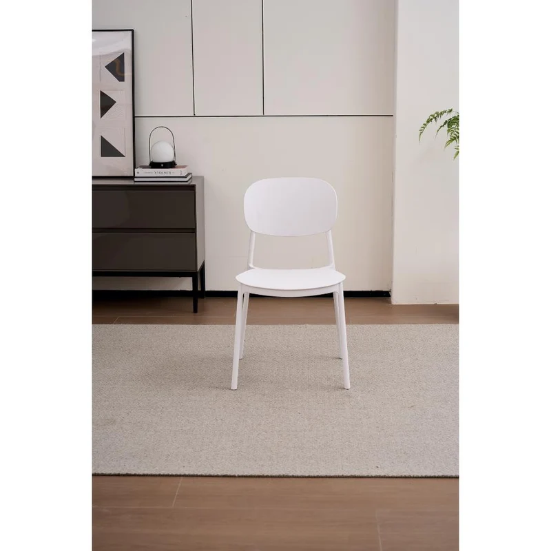 Set de 2 Sillas Milán, Color Blanco, con Espaldar y Diseño Moderno