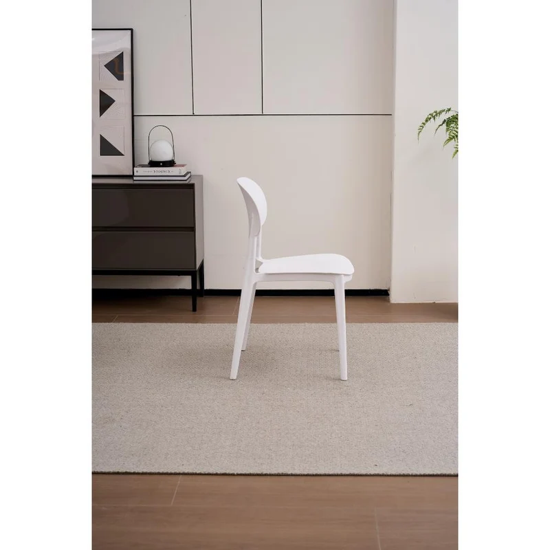 Set de 2 Sillas Milán, Color Blanco, con Espaldar y Diseño Moderno