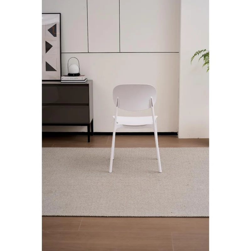 Set de 2 Sillas Milán, Color Blanco, con Espaldar y Diseño Moderno