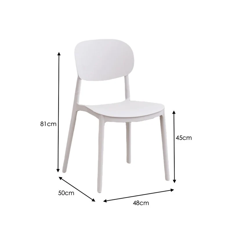 Set de 2 Sillas Milán, Color Blanco, con Espaldar y Diseño Moderno