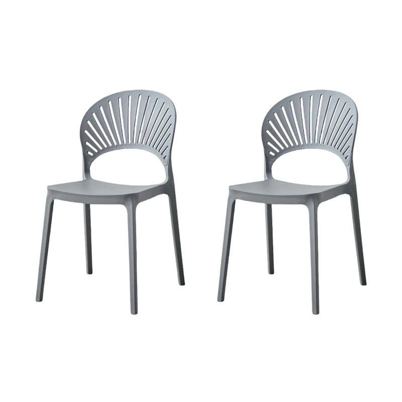 Set de 2 Sillas Paraíso, Color Gris Oscuro, con Espaldar y Diseño Moderno