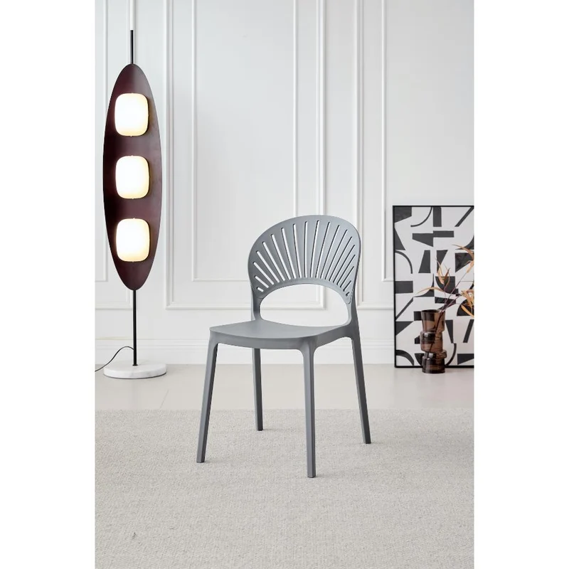 Set de 2 Sillas Paraíso, Color Gris Oscuro, con Espaldar y Diseño Moderno