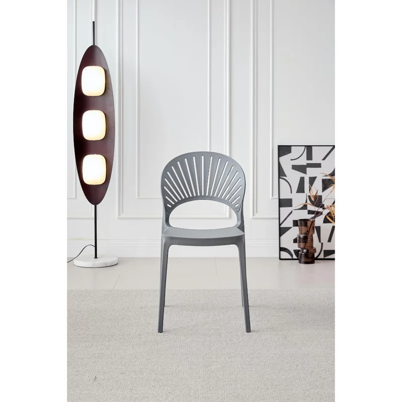 Set de 2 Sillas Paraíso, Color Gris Oscuro, con Espaldar y Diseño Moderno
