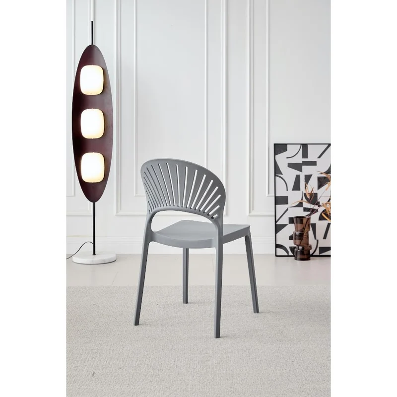 Set de 2 Sillas Paraíso, Color Gris Oscuro, con Espaldar y Diseño Moderno