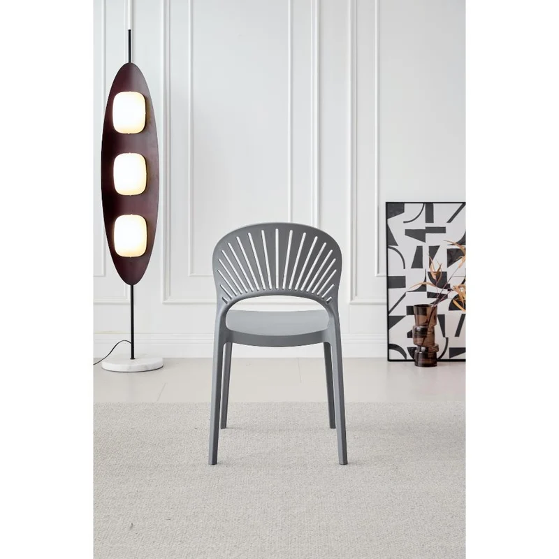 Set de 2 Sillas Paraíso, Color Gris Oscuro, con Espaldar y Diseño Moderno