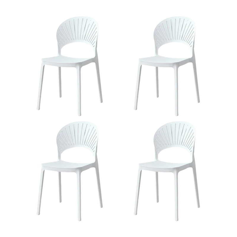 Set de 4 Sillas Paraíso, Color Blanco, con Espaldar y Diseño Moderno